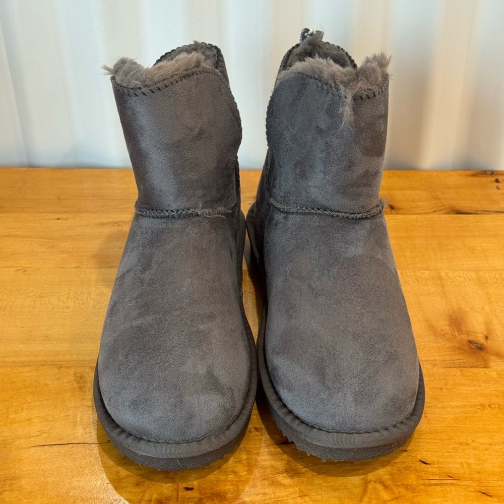 Gray Suede Ankle Boots
